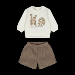 Completo 2 pezzi maglia e shorts per neonata