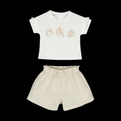 Completo 2 pezzi t-shirt + pantalone corto per neonata