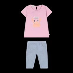 Completo con pantalone ciclista per neonata