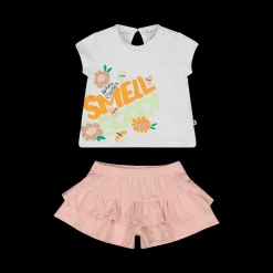 Completo con stampa puffy per bambina