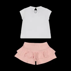 Completo con stampa puffy per bambina