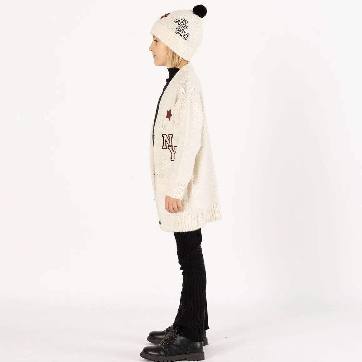 Leggings flare in costina per bambina
