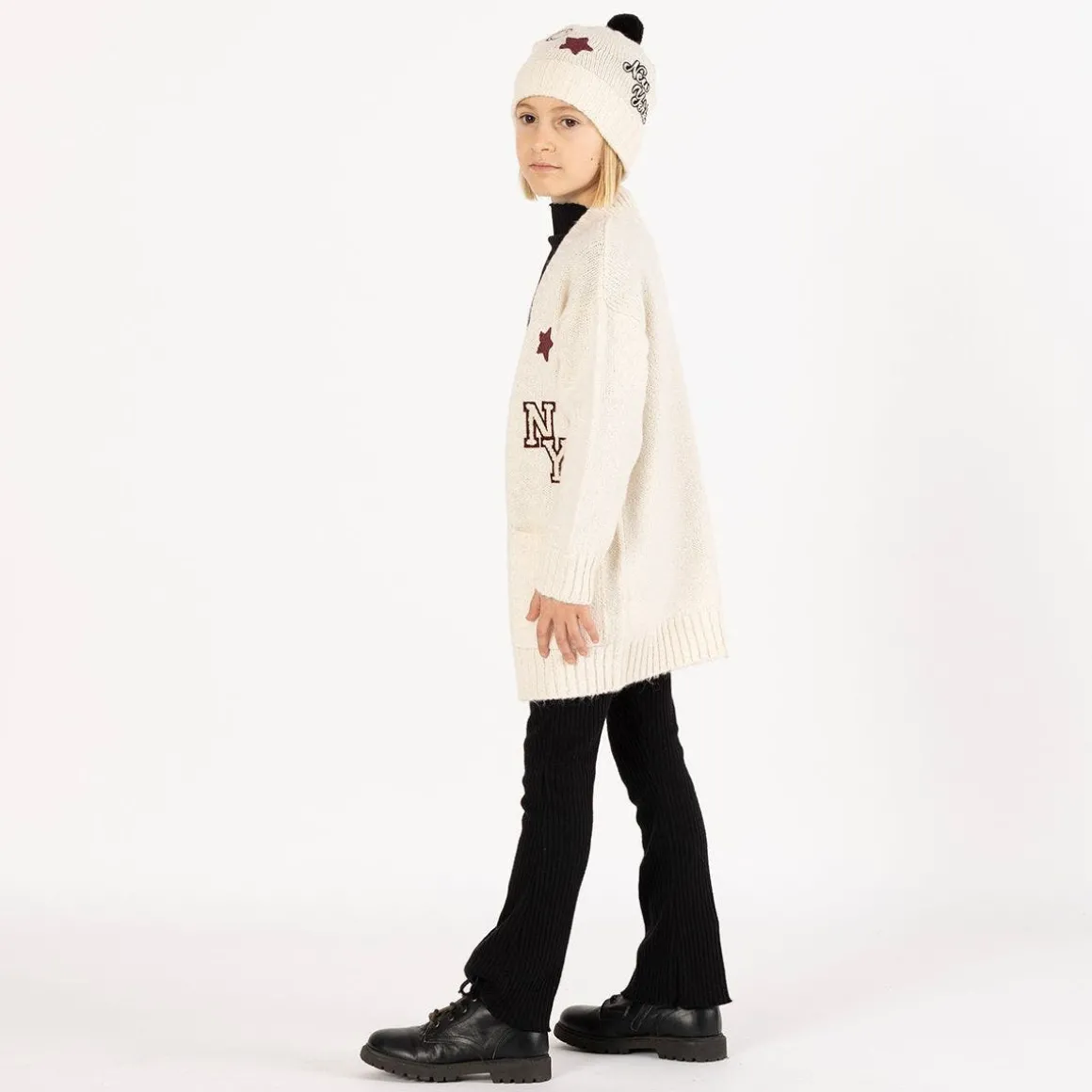 Leggings flare in costina per bambina