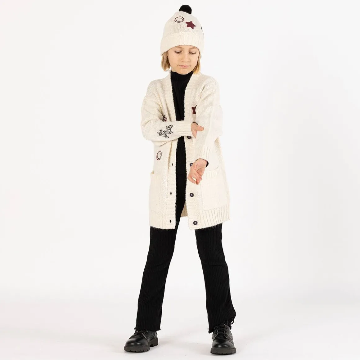 Leggings flare in costina per bambina