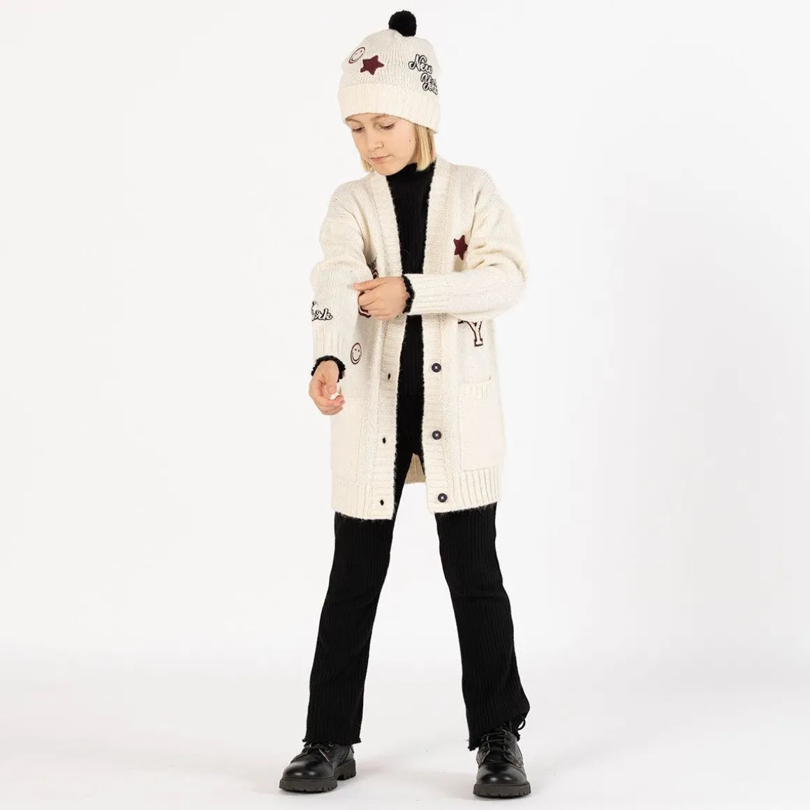 Leggings flare in costina per bambina