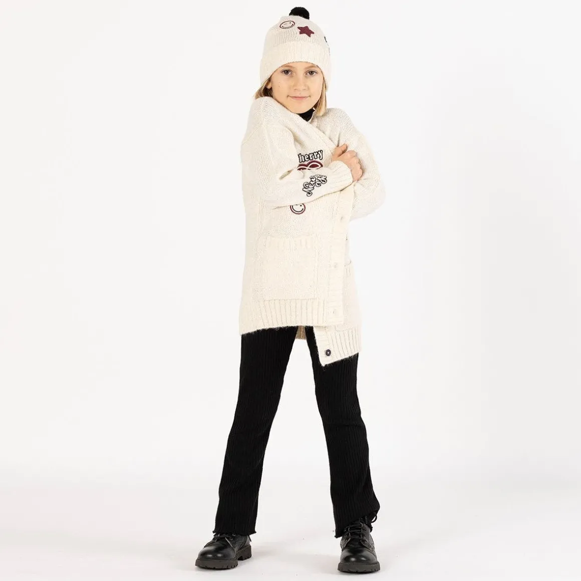 Leggings flare in costina per bambina