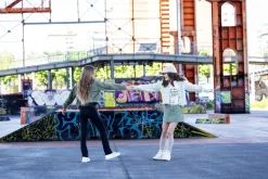 Leggings flare in costina per bambina