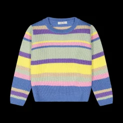 Maglia a righe in tricot per bambina