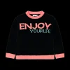 Maglia in ciniglia con scritta da bambina