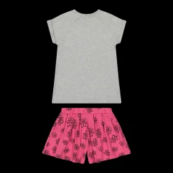 Pigiama corto bambina con stampa gattino 100% cotone