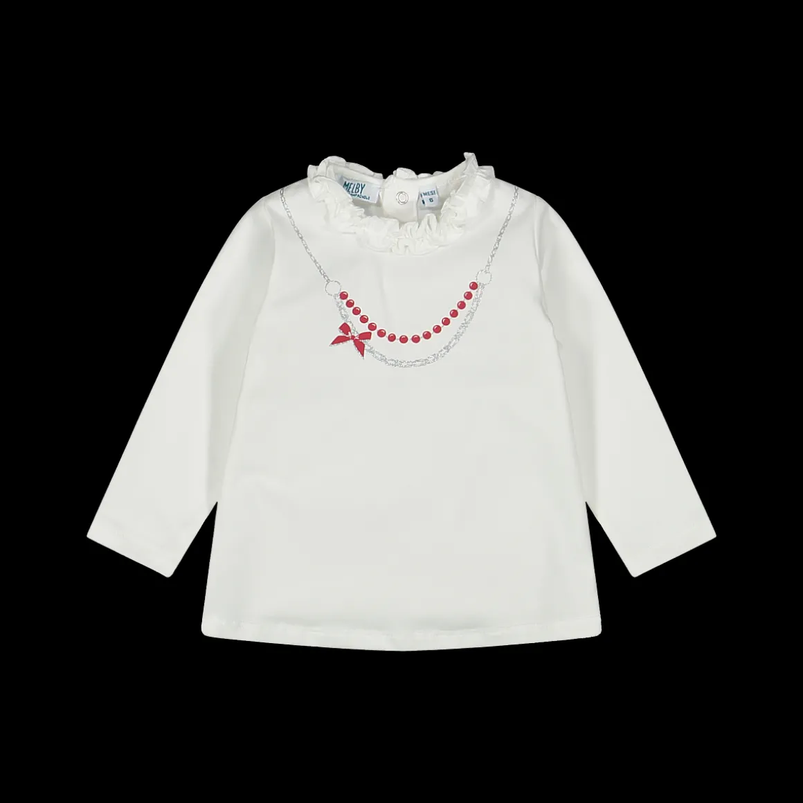 T-shirt in jersey con collanine neonata